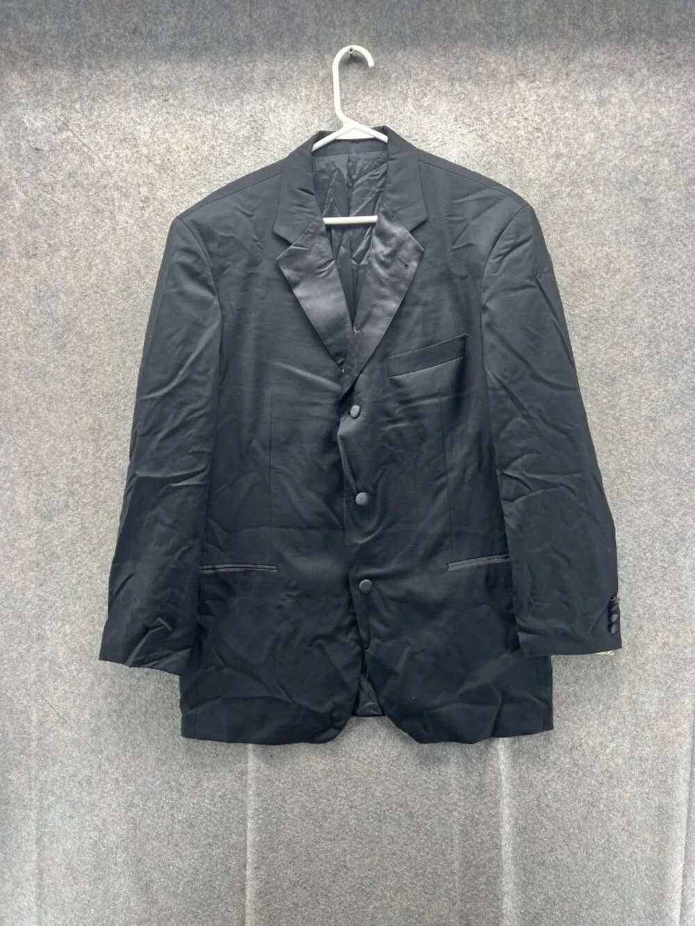 Hugo Boss Tuxedo Jacket Mens 42 Black Wool Single Breasted Notch Lapel Formal
